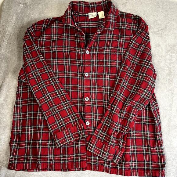 LL Bean Cotton Pajama Set Men's XXL Red Plaid Warm Comy Holiday Festive - Picture 3 of 13